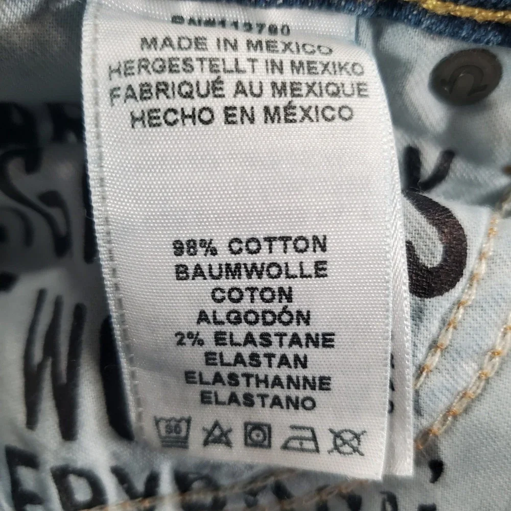 True Religion Jeans Mens 33x33 Ricky Relaxed Straight Blue Flap Stretch